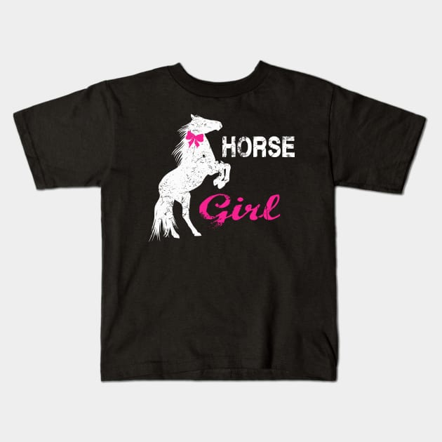 Horse Girl Horse Lover Kids T-Shirt by David Darry